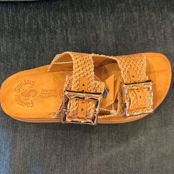 Fantasy Sandals - Bamboo Tampa Knit Raffia - Multiple Sizzes (NEW W/ BOX) - Picture 2 of 3